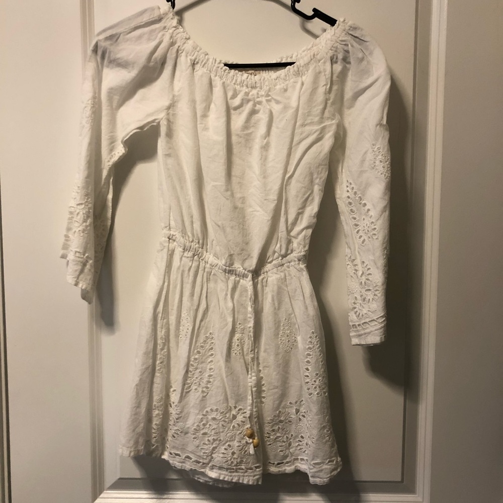 Rebellion white lace long sleeve romper